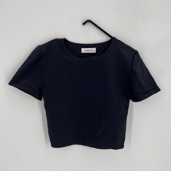 Babaton Tops - Babaton Black Sculpt Contour Cropped Short Sleeve T-Shirt
